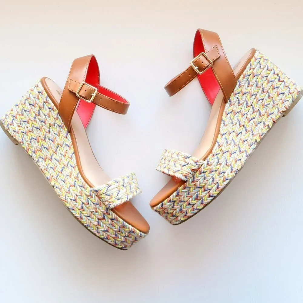 Mix No. 6 Cammie Multicolor Platform Wedge Heel Espadrille Sandals Summer Shoes - Picture 5 of 16